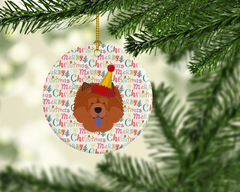 Chow Chow Merry Christmas Ceramic Ornament - Festive Porcelain Holiday Decor | Personalized Keepsake