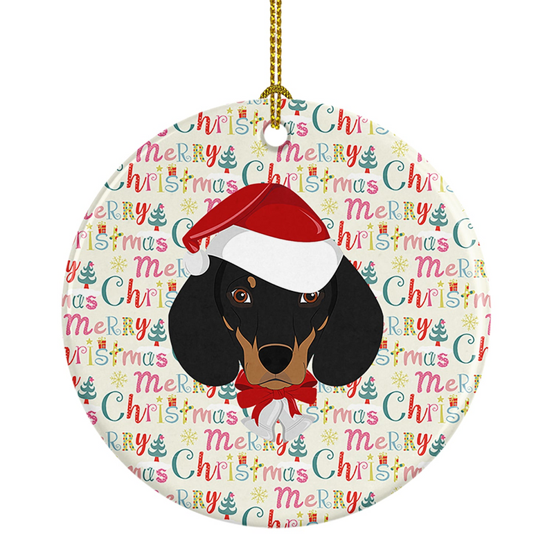 Dachshund Merry Christmas Ceramic Ornament – Perfect Holiday Decoration & Gift for Dog Lovers