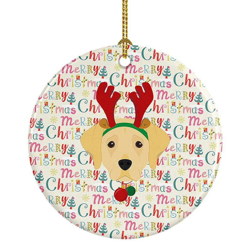 Personalized Labrador Retriever Merry Christmas Ornament - Ceramic Holiday Decoration