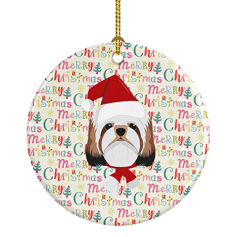 Shih Tzu Merry Christmas Ceramic Ornament - Personalized Holiday Decor & Unique Gift