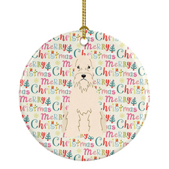 Merry Christmas Soft Coated Wheaten Terrier Ceramic Ornament - Personalized Dog Breed Holiday Decor