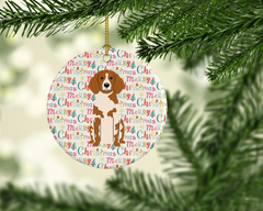 Merry Christmas Brittany Spaniel Ceramic Ornament - Personalized Holiday Decor | Caroline's Treasures