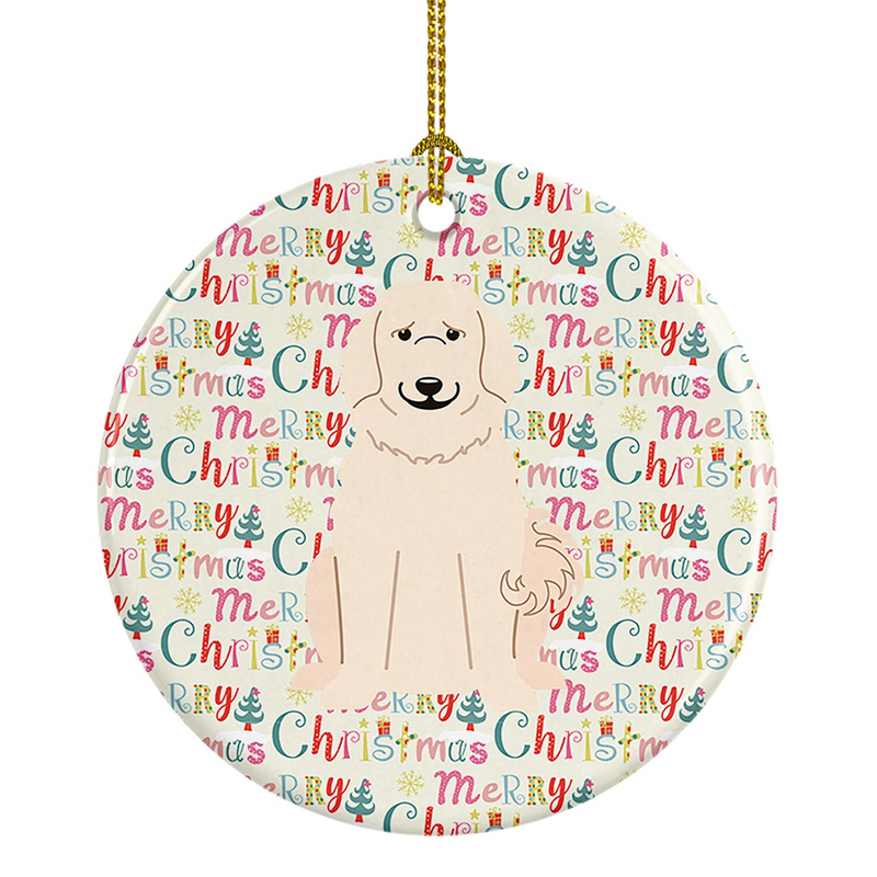 Merry Christmas Great Pyrenees Ceramic Ornament - Personalized Holiday Decor for Dog Lovers