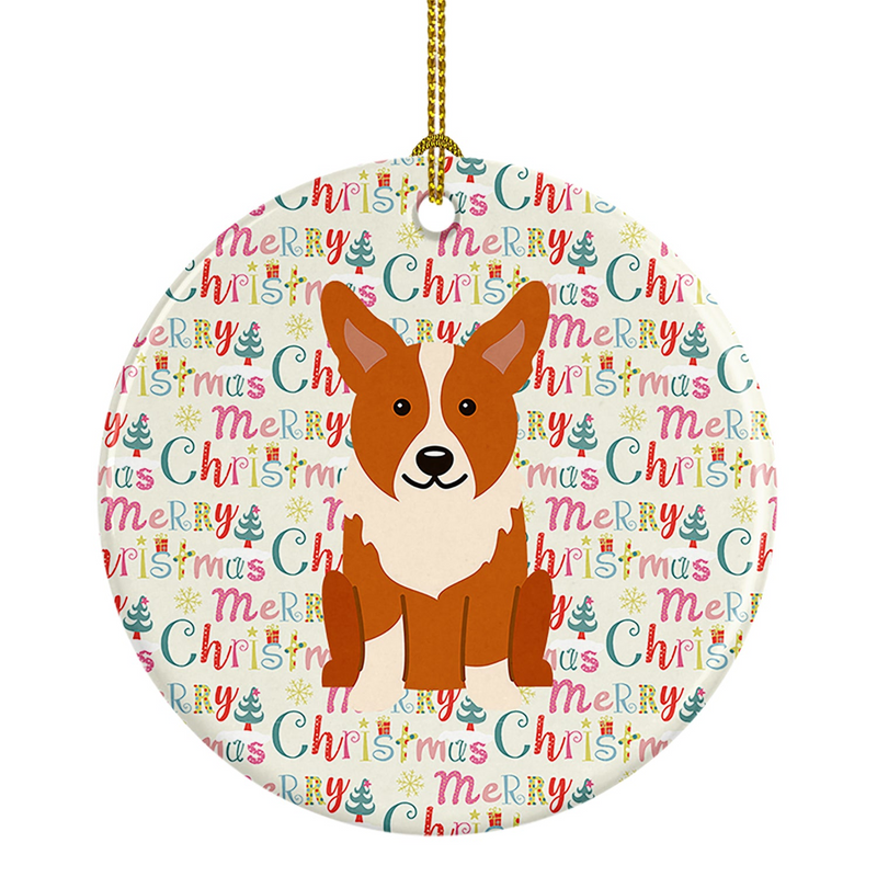 Merry Christmas Corgi Ceramic Ornament - Personalized Festive Holiday Decor for Corgi Lovers