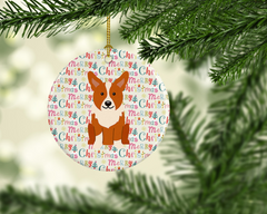 Merry Christmas Corgi Ceramic Ornament - Personalized Festive Holiday Decor for Corgi Lovers