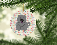 Merry Christmas Chow Chow Blue Ceramic Ornament - Personalized Holiday Decoration | Caroline's Treasures