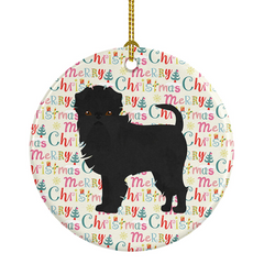 Affenpinscher Merry Christmas Ceramic Ornament - Personalized Holiday Decor & Gift