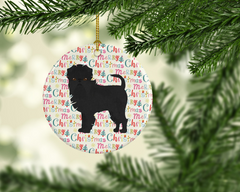 Affenpinscher Merry Christmas Ceramic Ornament - Personalized Holiday Decor & Gift