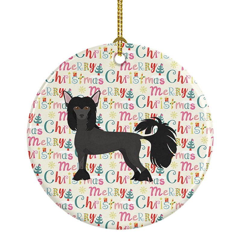 Chinese Crested #1 Merry Christmas Ceramic Ornament - Perfect Gift for Pet Lovers & Personalized Xmas Decor