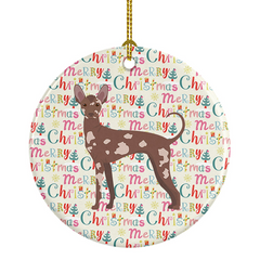 Festive Mexican Hairless Dog Ceramic Ornament - Perfect Christmas Tree Decor