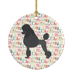 Standard Poodle Merry Christmas Ceramic Ornament - Personalized Holiday Decor, Perfect Gift for Dog Lovers