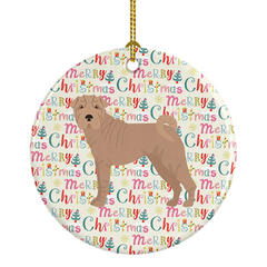 Shar Pei #2 Merry Christmas Ceramic Ornament – Personalized Holiday Decor