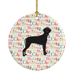 Great Dane Merry Christmas Ceramic Ornament - Personalized Holiday Decor - 2.8125" Diameter - Full-Color Artwork - Made in USA