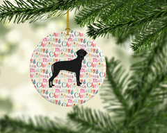 Great Dane Merry Christmas Ceramic Ornament - Personalized Holiday Decor - 2.8125" Diameter - Full-Color Artwork - Made in USA