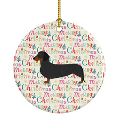 Dachshund Merry Christmas Ceramic Ornament - Festive Dog Breed Ornament for Holiday Decor | Perfect Gift for Pet Lovers