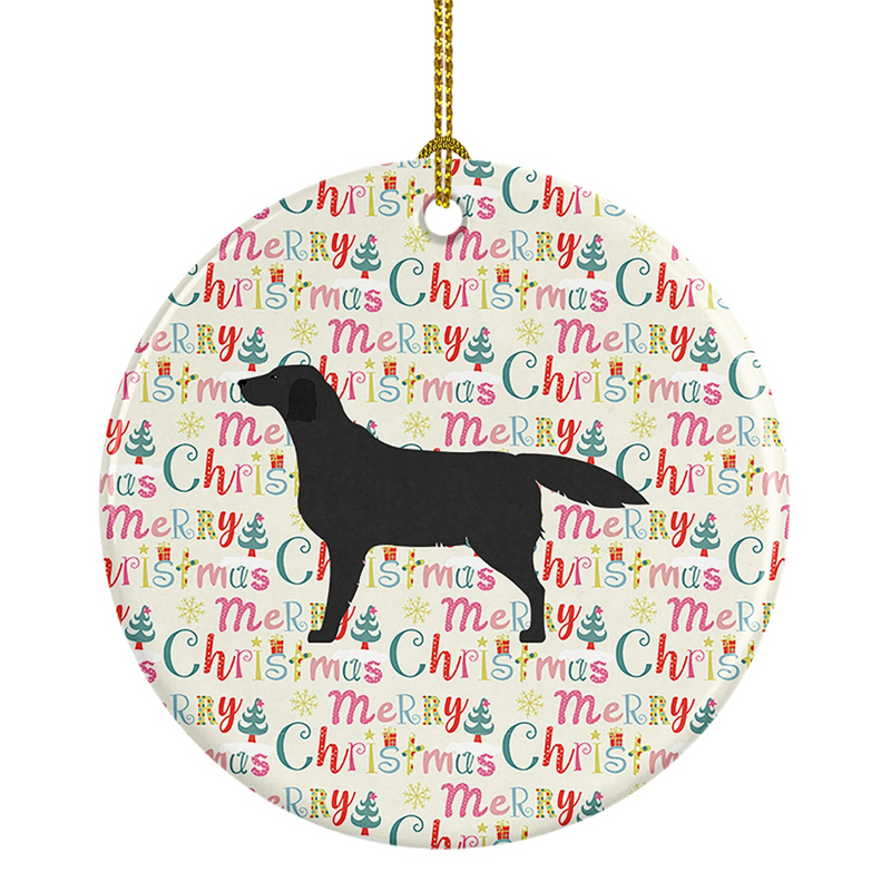 Black Labrador Retriever Merry Christmas Ceramic Ornament – Personalized Holiday Decor & Gift - 2.8125