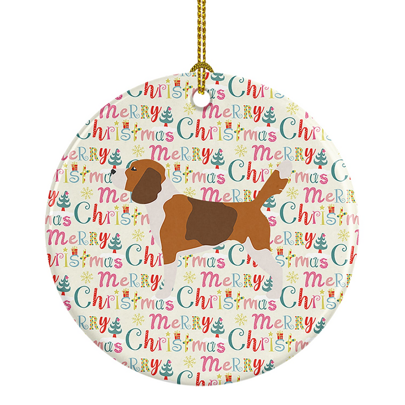 Beagle Merry Christmas Ceramic Ornament | Personalized Holiday Decor | Pet Lovers Gift