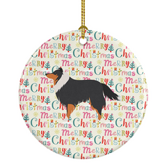 Sheltie/Shetland Sheepdog Merry Christmas Ceramic Ornament – Personalized Holiday Decoration