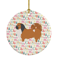 Pekingese Merry Christmas Ceramic Ornament - Personalized Decoration for Dog Lovers