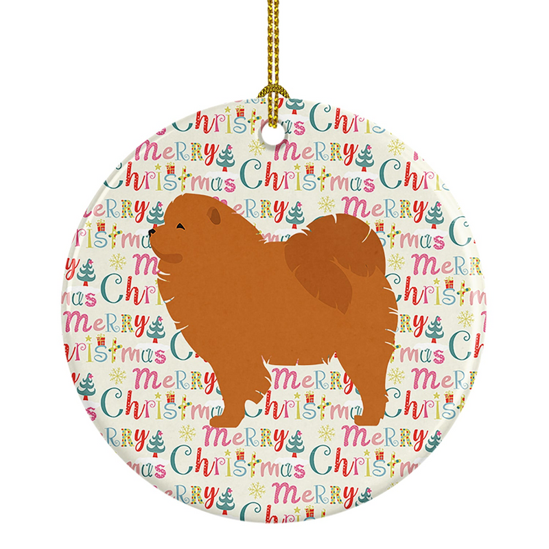 Chow Chow Merry Christmas Ceramic Ornament – Personalized Holiday Decoration