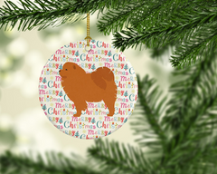 Chow Chow Merry Christmas Ceramic Ornament – Personalized Holiday Decoration