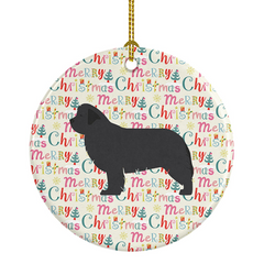 Newfoundland Merry Christmas Ceramic Ornament - Customizable Festive Holiday Keepsake