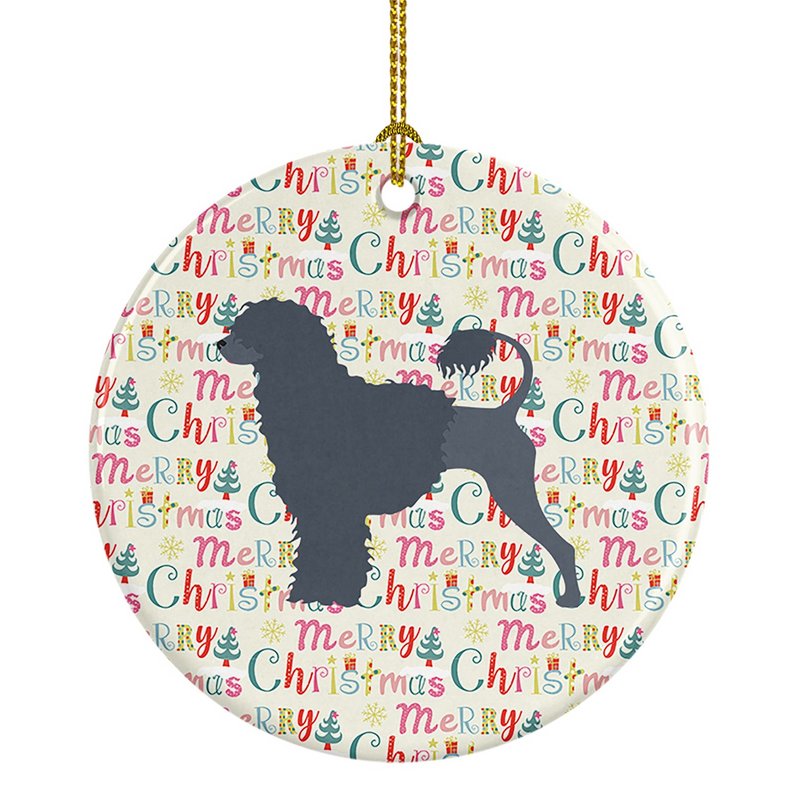 Portuguese Water Dog Merry Christmas Ceramic Ornament - Personalized Holiday Decoration - Perfect Gift for Dog Lovers