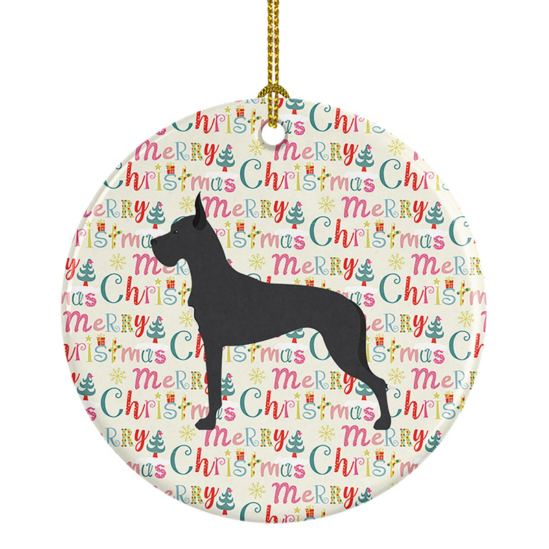 Great Dane Merry Christmas Ceramic Ornament - Festive Holiday Decor for Dog Lovers