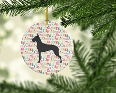 Great Dane Merry Christmas Ceramic Ornament - Festive Holiday Decor for Dog Lovers