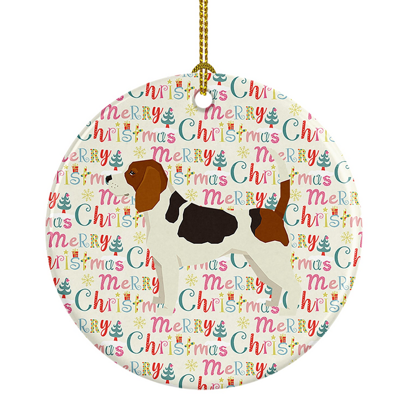 Beagle Merry Christmas Ceramic Ornament – Personalized Holiday Decor Gift for Dog Lovers