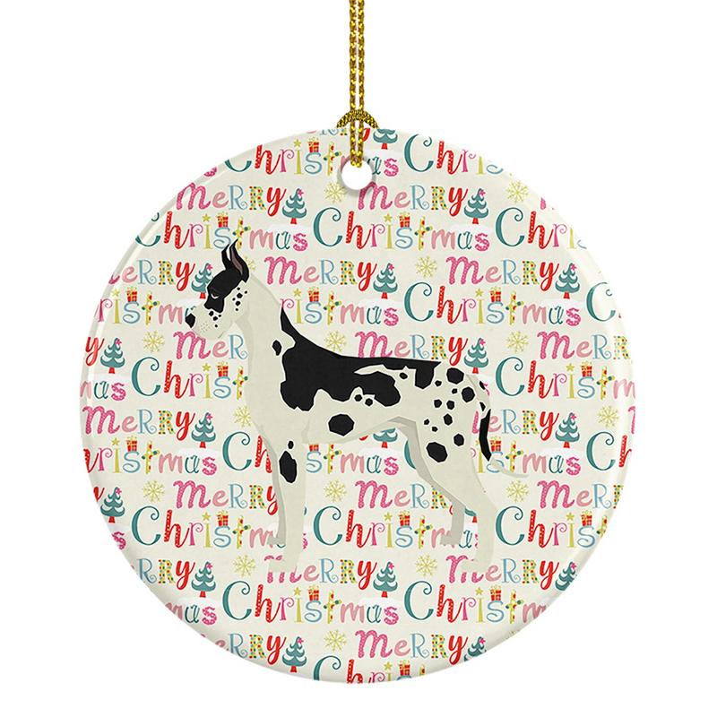 Great Dane Merry Christmas Ceramic Ornament - Festive Pet-Themed Holiday Decor | Personalized & High-Quality