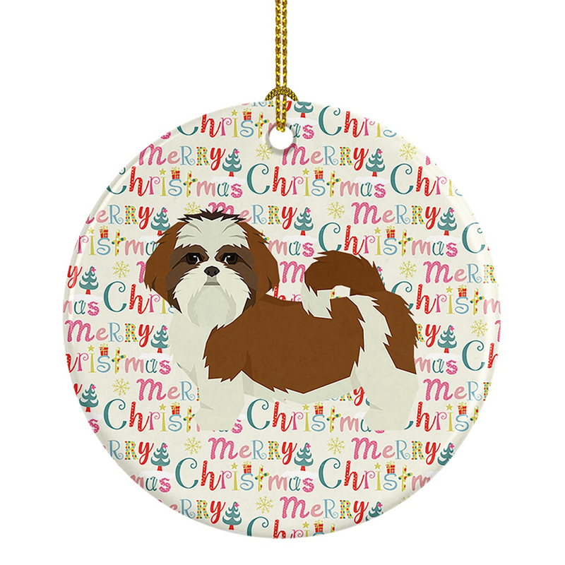 Shih Tzu Merry Christmas Ceramic Ornament - Personalized Holiday Decor Gift | Perfect for Dog Lovers