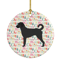 Labradoodle Merry Christmas Ceramic Ornament - Personalized Holiday Decor Gift