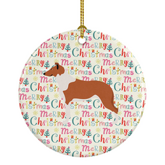 Smooth Collie Merry Christmas Ceramic Ornament - Personalized Festive Tree Decoration