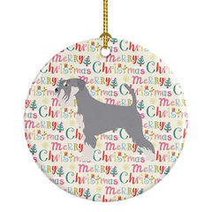 Schnauzer Merry Christmas Ceramic Ornament - Personalized Holiday Decoration for Dog Lovers