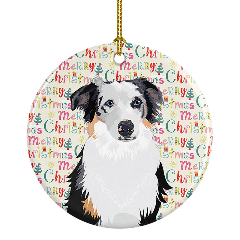 Australian Shepherd Blue Merle Christmas Ornament – Personalized Holiday Keepsake