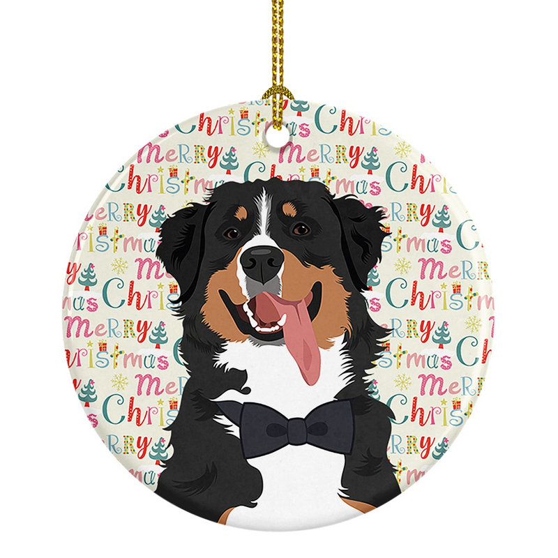 Bernese Mountain Dog Christmas Ceramic Ornament - Personalized Holiday Decor, Ideal Gift for Dog Lovers