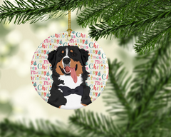 Bernese Mountain Dog Christmas Ceramic Ornament - Personalized Holiday Decor, Ideal Gift for Dog Lovers