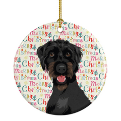 Doodle Black and Tan Christmas Ceramic Ornament - Personalized Holiday Decoration