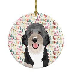 Doodle Black Tricolor #1 Ceramic Christmas Ornament - Personalized Holiday Decor for Dog Lovers