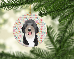 Doodle Black Tricolor #1 Ceramic Christmas Ornament - Personalized Holiday Decor for Dog Lovers