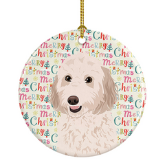 Personalized Doodle Cream #1 Christmas Ceramic Ornament | Custom Holiday Decor