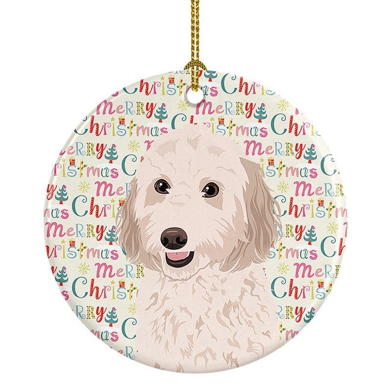 Personalized Doodle Cream #1 Christmas Ceramic Ornament | Custom Holiday Decor