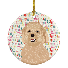 Doodle Fawn #1 Christmas Ceramic Ornament - Personalized Festive Holiday Decoration for Dog Lovers, 2.8125-inch Porcelain Ornament