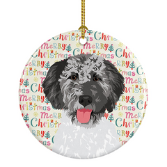 Doodle Silver #3 Christmas Ceramic Ornament - Personalized Holiday Decor with Breed Specific Artwork