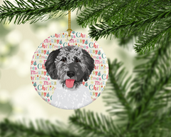 Doodle Silver #3 Christmas Ceramic Ornament - Personalized Holiday Decor with Breed Specific Artwork