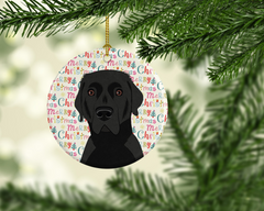 Charming Labrador Retriever Black Christmas Ornament | Personalized Holiday Decor