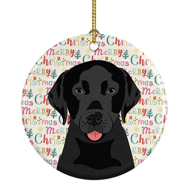 Personalized Labrador Retriever Black Christmas Ceramic Ornament - Unique Holiday Decor