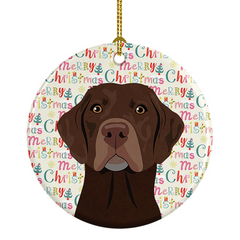 Labrador Retriever Chocolate Christmas Ceramic Ornament - Perfect Holiday Decor Gift