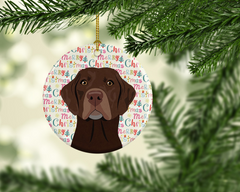 Labrador Retriever Chocolate Christmas Ceramic Ornament - Perfect Holiday Decor Gift